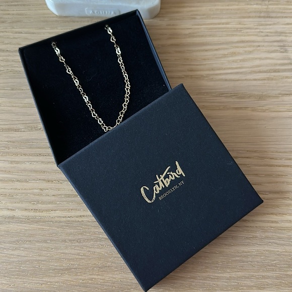 14K Solid Gold Tiny Hearts Necklace 18in - Picture 6 of 7